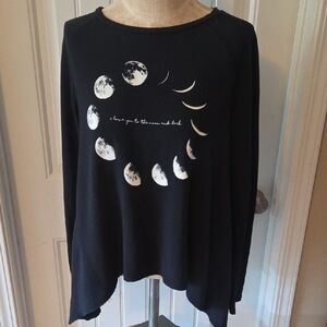 Women's Black Moon Phase Top